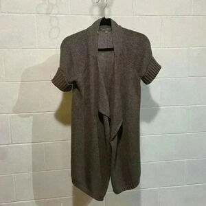 NEW Vince Women's SS Cardigan Sweater XSMALL Brown Wool‎ Blend Draped Open Front